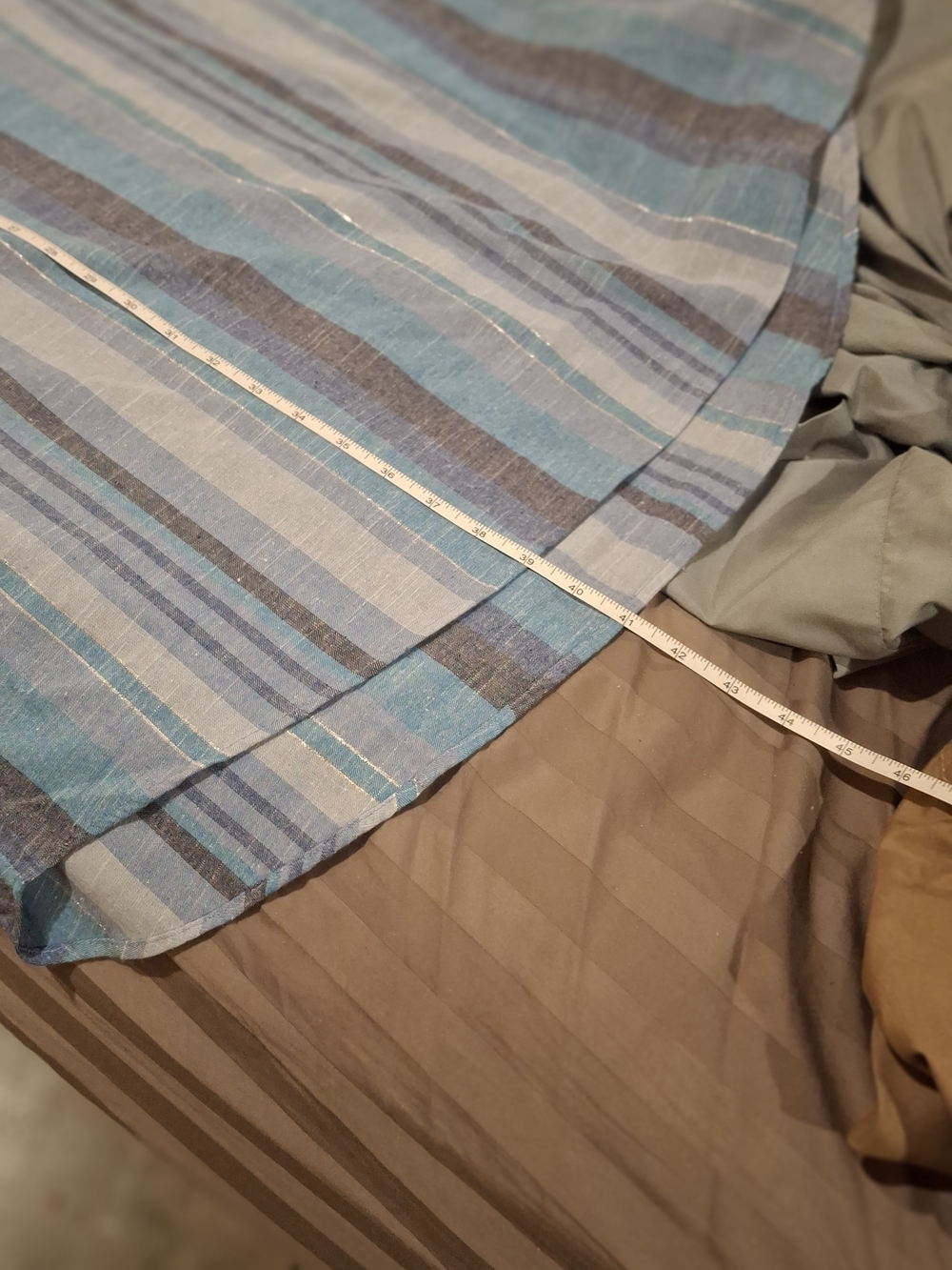 Mlle Gabrielle Blue and White Striped Sleeveless High-Low Dress - Picture 11 of 16
